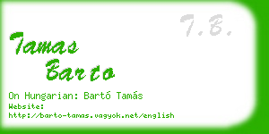 tamas barto business card